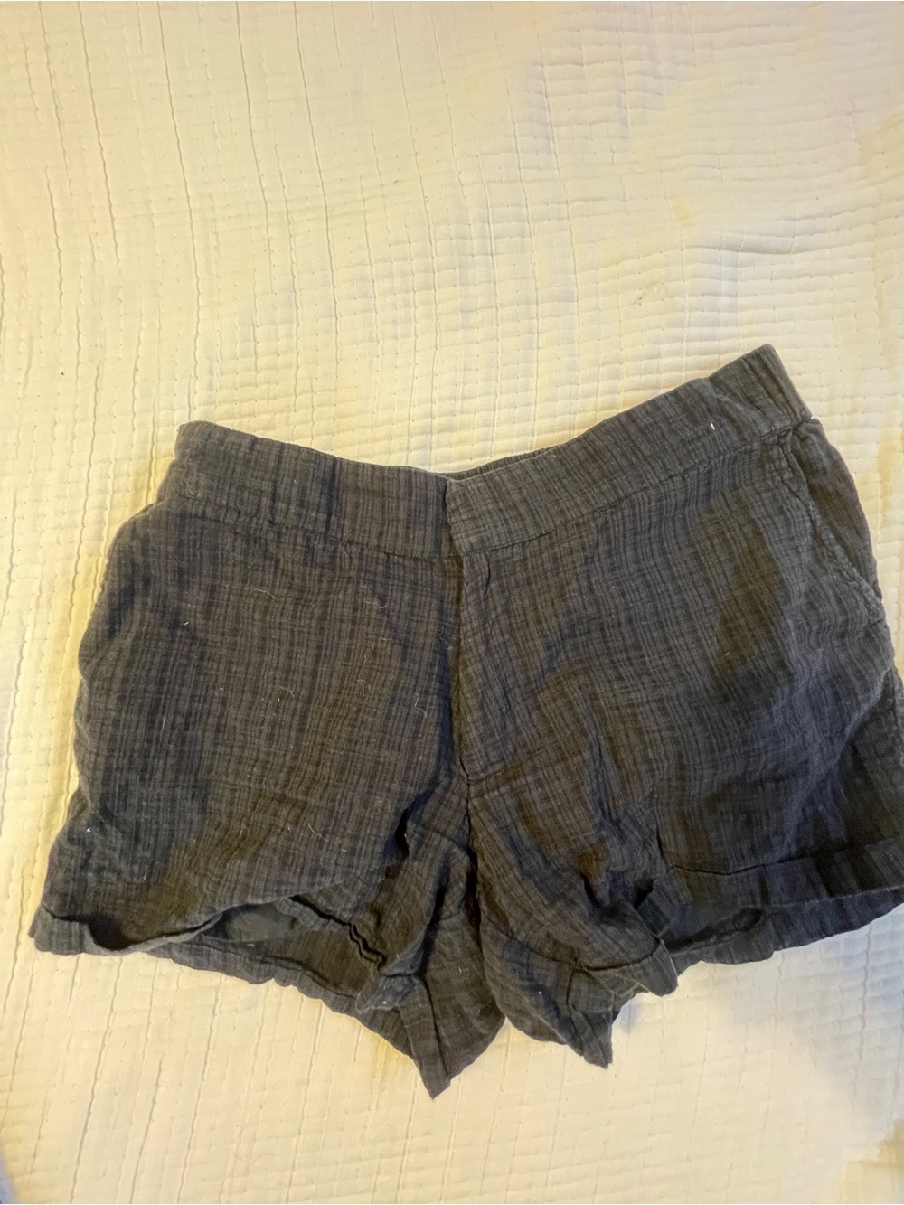 Hatch Charcoal Crinkle High-Waist Shorts